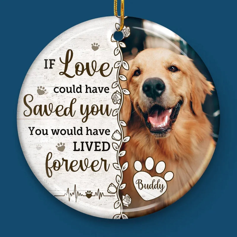 Custom Photo Until We Meet Again, My Loyal Friend - Memorial Personalized Custom Ornament - Ceramic Round Shaped - Christmas Gift, Sympathy Gift For Pet Owners, Pet Lovers