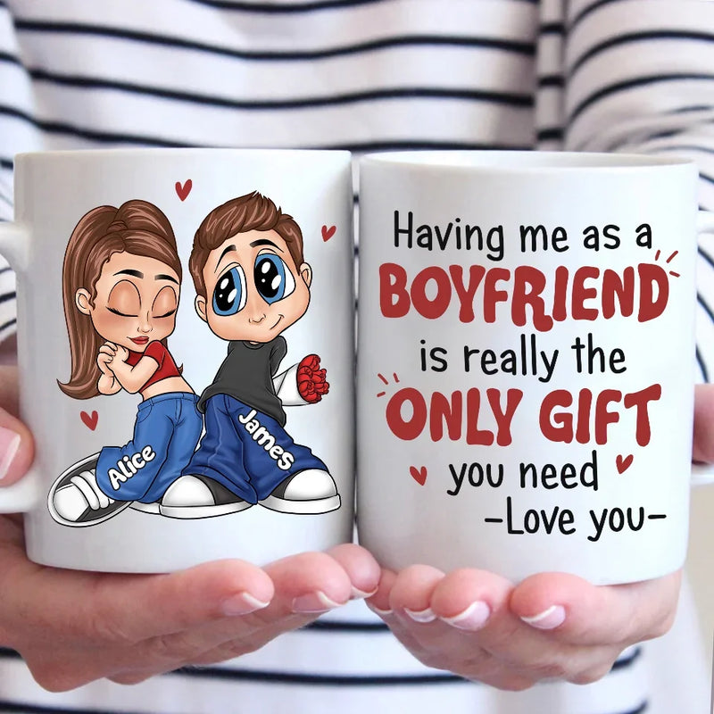 Your Good Fortune Is Being With Me - Couple Personalized Custom Mug - Christmas Gift For Husband Wife, Anniversary