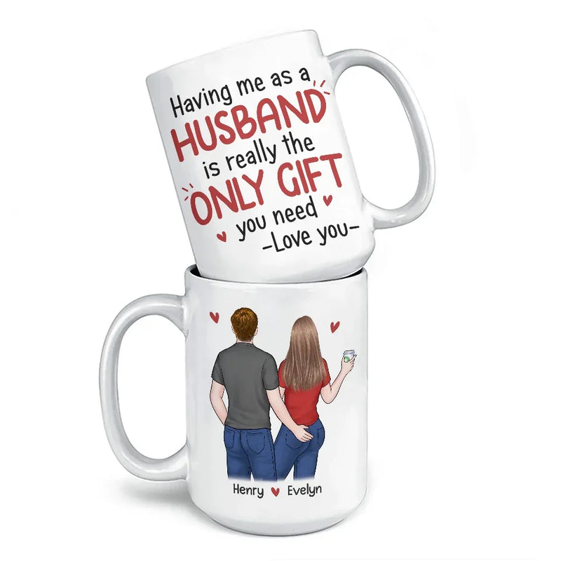 The Boyfriend You Are Lucky To Have - Couple Personalized Custom Mug - Christmas Gift For Husband Wife, Anniversary