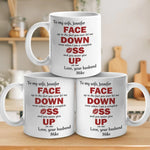 You Never Give Up On Me - Couple Personalized Custom Mug - Christmas Gift For Husband Wife, Anniversary