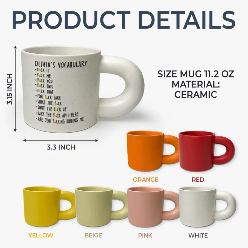Sip, Smile, Repeat - Coworker Personalized Custom Chunky Mug - Gift For Coworkers, Work Friends, Colleagues