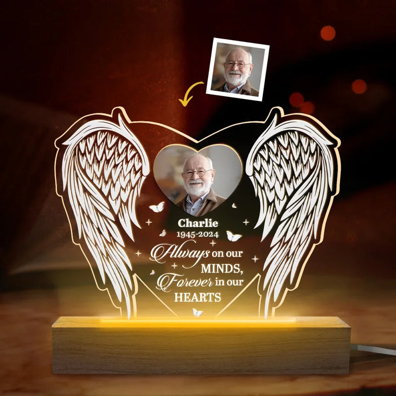 Custom Photo Resting Where No Shadows Fall - Memorial Personalized Custom Shaped 3D LED Light - Sympathy Gift, Christmas Gift For Family Members