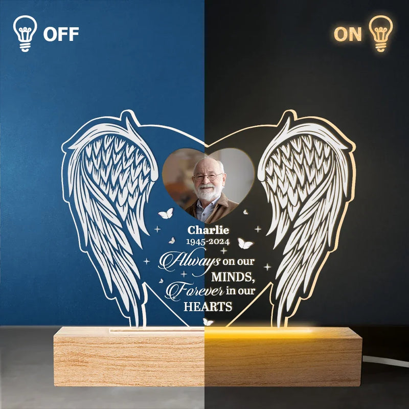 Custom Photo Resting Where No Shadows Fall - Memorial Personalized Custom Shaped 3D LED Light - Sympathy Gift, Christmas Gift For Family Members