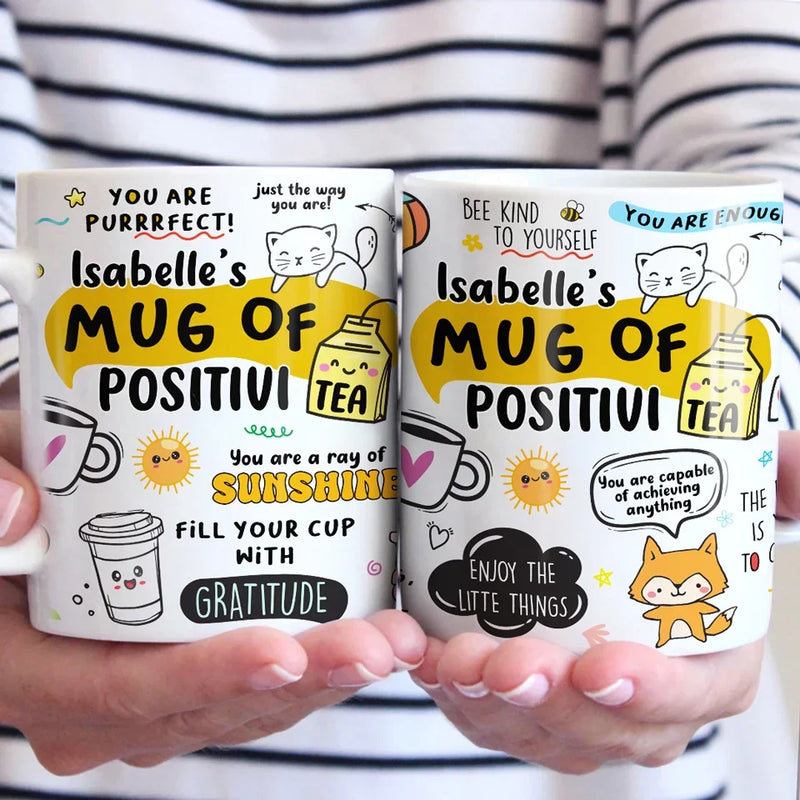 Mug Of Positivitea Self-Love - Friend Personalized Custom Mug - Christmas Gift For Best Friends, Family Members, Coworkers, Yourself