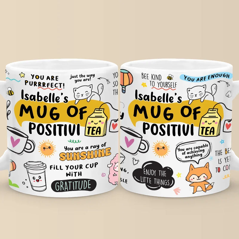 Mug Of Positivitea Self-Love - Friend Personalized Custom Mug - Christmas Gift For Best Friends, Family Members, Coworkers, Yourself