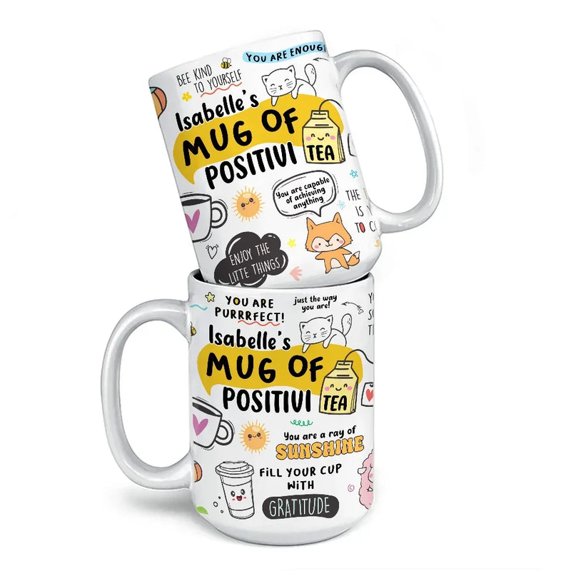 Mug Of Positivitea Self-Love - Friend Personalized Custom Mug - Christmas Gift For Best Friends, Family Members, Coworkers, Yourself