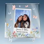 Custom Photo Besties Make Life Brighter - Bestie Personalized Custom Square Shaped Acrylic Plaque - Gift For Best Friends, BFF, Sisters