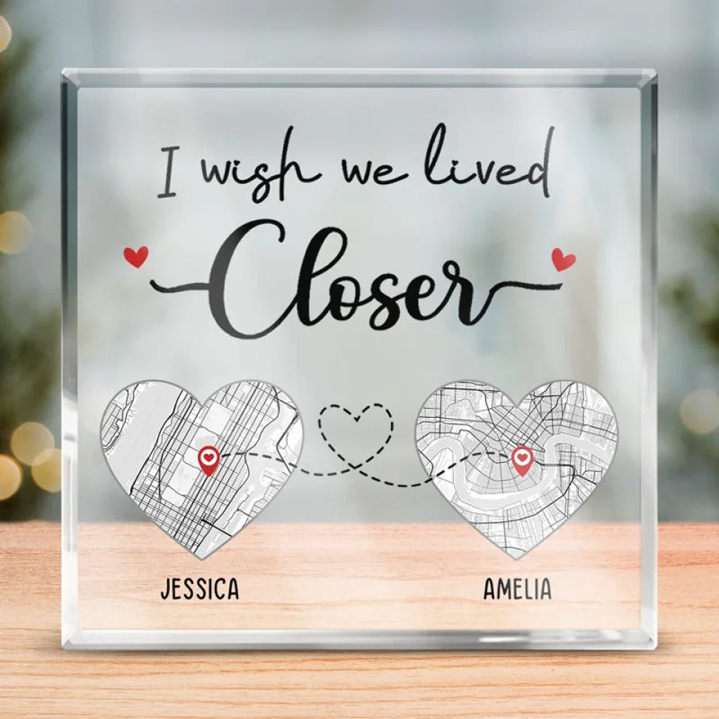 Location Map No Friendship Is An Accident - Bestie Personalized Custom Map Square Shaped Acrylic Plaque - Map Art, Gift For Best Friends, BFF, Sisters, Long Distance Relationship