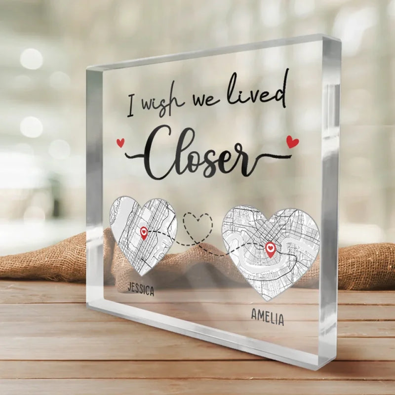 Location Map No Friendship Is An Accident - Bestie Personalized Custom Map Square Shaped Acrylic Plaque - Map Art, Gift For Best Friends, BFF, Sisters, Long Distance Relationship
