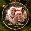 New Arrival, Mr and Mrs Gifts, Engagement Gifts for Couples, Glass 1st Married Ornament 2024