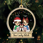 With You, Every Moment Is A Fairytale - Bestie Personalized Custom Ornament - Acrylic Custom Shaped - Christmas Gift For Best Friends, BFF, Sisters