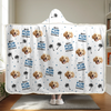 Custom Photo Happiness Is Having Furry Friends - Dog & Cat Personalized Custom Snuggle Blanket, Hoodie Blanket - Christmas Gift For Pet Owners, Pet Lovers