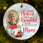 Custom Photo Memorial Mom Christmas Gift - Personalized Ceramic Ornament