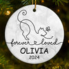 Forever Loved - Memorial Personalized Custom Ornament - Ceramic Round Shaped - Sympathy Gift, Christmas Gift For Pet Owners, Pet Lovers