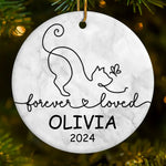 Forever Loved - Memorial Personalized Custom Ornament - Ceramic Round Shaped - Sympathy Gift, Christmas Gift For Pet Owners, Pet Lovers