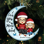 I Love You To The Moon And Back - Family Personalized Custom Ornament - Acrylic Custom Shaped - Christmas Gift For Family Members