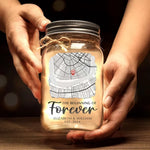 The Beginning Of Forever - Couple Personalized Custom Mason Jar Light - Gift For Couple, Husband Wife, Anniversary