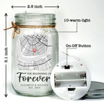 The Beginning Of Forever - Couple Personalized Custom Mason Jar Light - Gift For Couple, Husband Wife, Anniversary