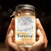 The Beginning Of Forever - Couple Personalized Custom Mason Jar Light - Gift For Couple, Husband Wife, Anniversary