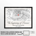 Location Map I Carry Your Heart With Me - Couple Personalized Custom Map Car Visor Clip - Map Art, Christmas Gift For Husband Wife, Anniversary
