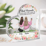 There Are Friends That Become Family - Bestie Personalized Custom Heart Shaped Acrylic Plaque - Christmas Gift For Best Friends, BFF, Sisters