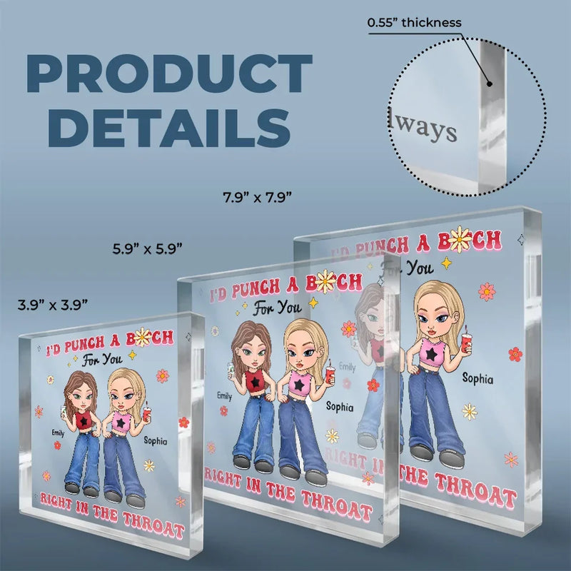 Whenever I See Them, I Think - Bestie Personalized Custom Square Shaped Acrylic Plaque - Gift For Best Friends, BFF, Sisters