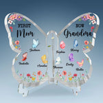 A Legacy Passed From Mom To Grandma - Family Personalized Custom Butterfly Shaped Acrylic Plaque - Gift For Mom, Grandma
