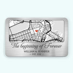 Location Map You Are The Map To My Heart - Couple Personalized Custom Map Aluminum Wallet Card - Map Art, Christmas Gift For Husband Wife, Anniversary