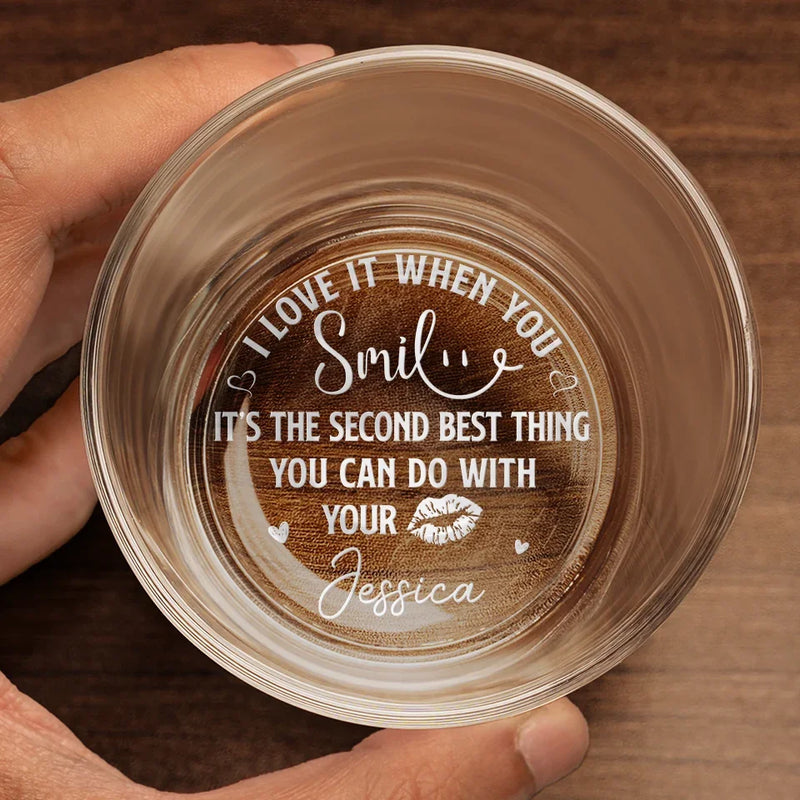 With You, Love Feels Easy - Couple Personalized Custom Whiskey Glass - Gift For Husband Wife, Anniversary