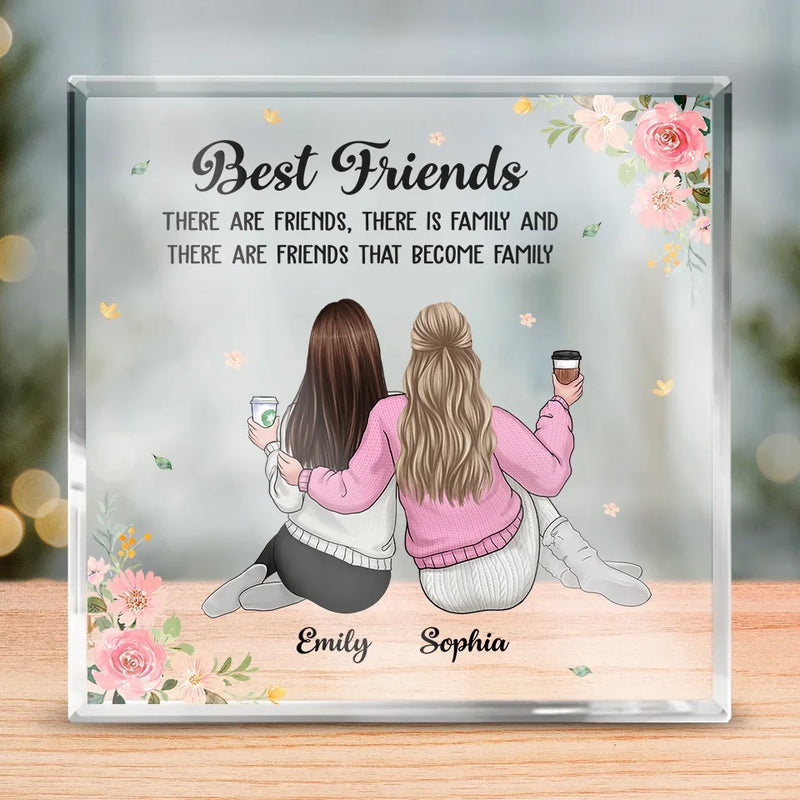 Friends Who Slay Together, Stay Together - Bestie Personalized Custom Square Shaped Acrylic Plaque - Christmas Gift For Best Friends, BFF, Sisters