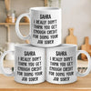 Staying Sober, Staying Sassy - Coworker Personalized Custom Mug - Christmas Gift, Gift For Coworkers, Work Friends, Colleagues