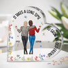 Cheers To The Good Times And Great Friends - Bestie Personalized Custom Heart Shaped Acrylic Plaque - Christmas Gift For Best Friends, BFF, Sisters