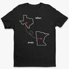 Distance Is Temporary But Our Love Is Forever - Couple Personalized Custom Unisex T-shirt, Premium T-shirt, Hoodie - Gift For Husband Wife, Anniversary, Long Distance Relationship