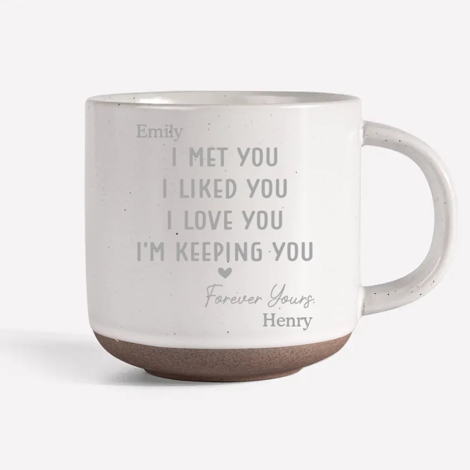 My Heart Has Chosen You - Couple Personalized Custom Pottery Mug - Gift For Husband Wife, Anniversary