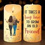 Friendship Goals Achieved - Bestie Personalized Custom LED Candle - Christmas Gift For Best Friends, BFF, Sisters