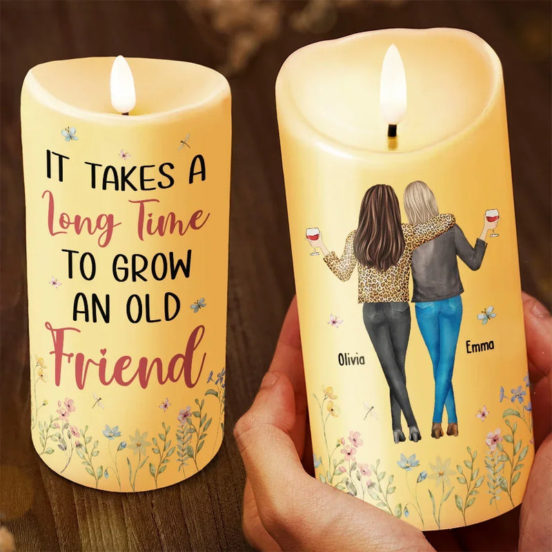 Friendship Goals Achieved - Bestie Personalized Custom LED Candle - Christmas Gift For Best Friends, BFF, Sisters