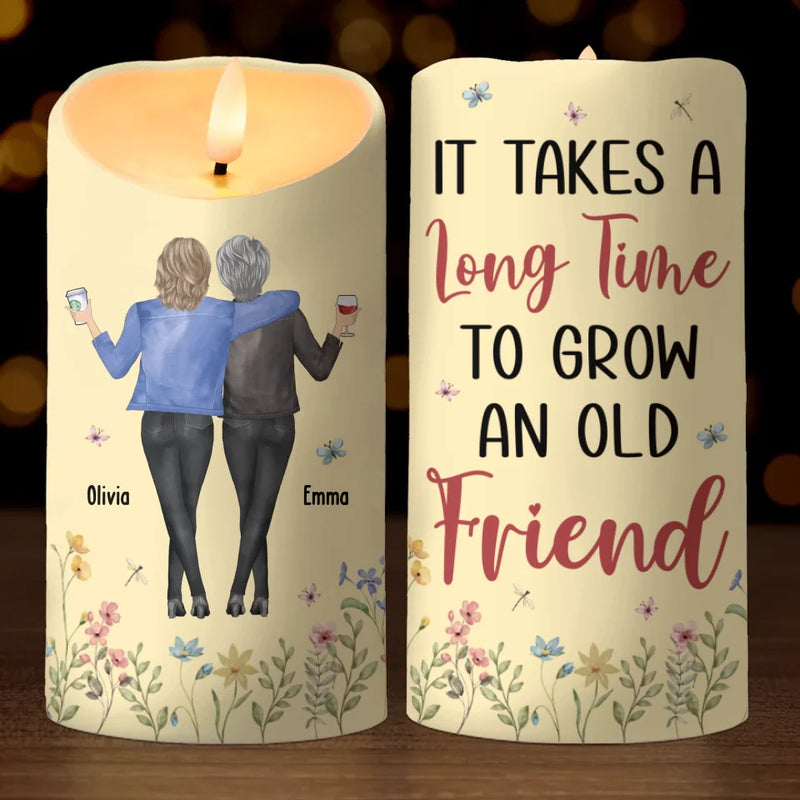 Friendship Goals Achieved - Bestie Personalized Custom LED Candle - Christmas Gift For Best Friends, BFF, Sisters