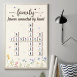 Forever Connected By Heart - Family Personalized Custom Vertical Poster - Gift For Family Members, Siblings, Brothers, Sisters, Best Friends