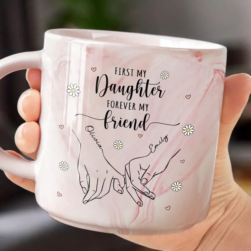 Forever My Little One - Family Personalized Custom Marble Mug - Gift For Mom, Grandma