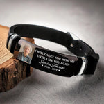 Custom Photo I Will Carry You With Me Until I See You Again - Memorial Personalized Custom Bracelet - Sympathy Gift For Family Members