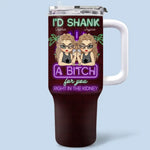 Laughter Starts With Us - Bestie Personalized Custom 40 Oz Stainless Steel Tumbler With Handle - Gift For Best Friends, BFF, Sisters
