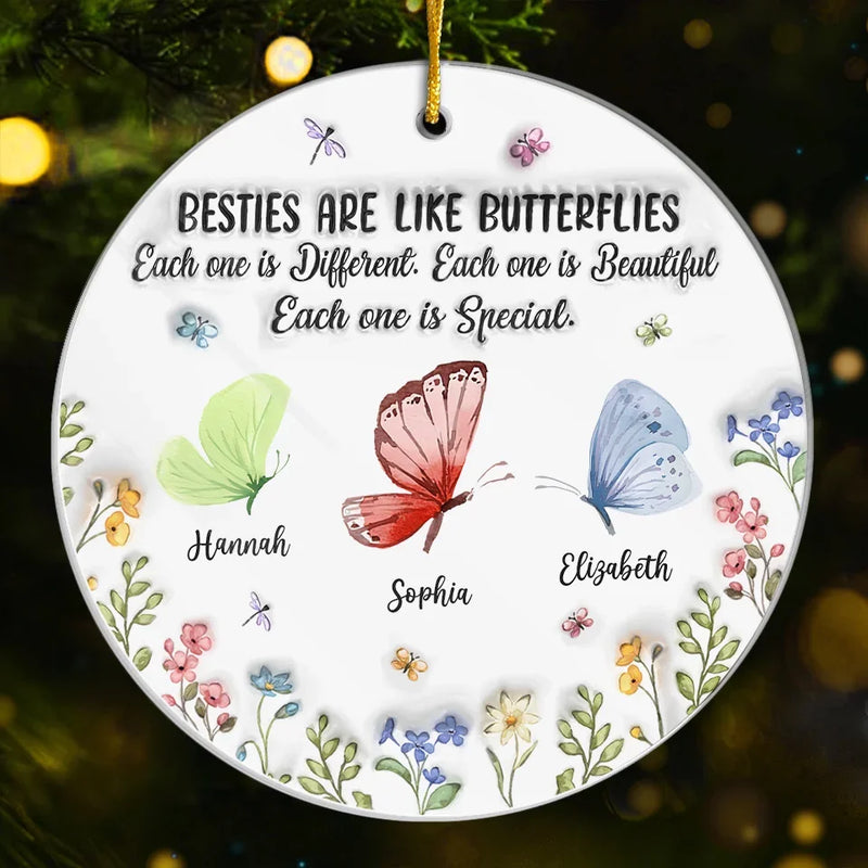 Better Together, Always And Forever - Bestie Personalized Custom 3D Inflated Effect Printed Ornament - Acrylic Custom Shaped - Gift For Best Friends, BFF, Sisters