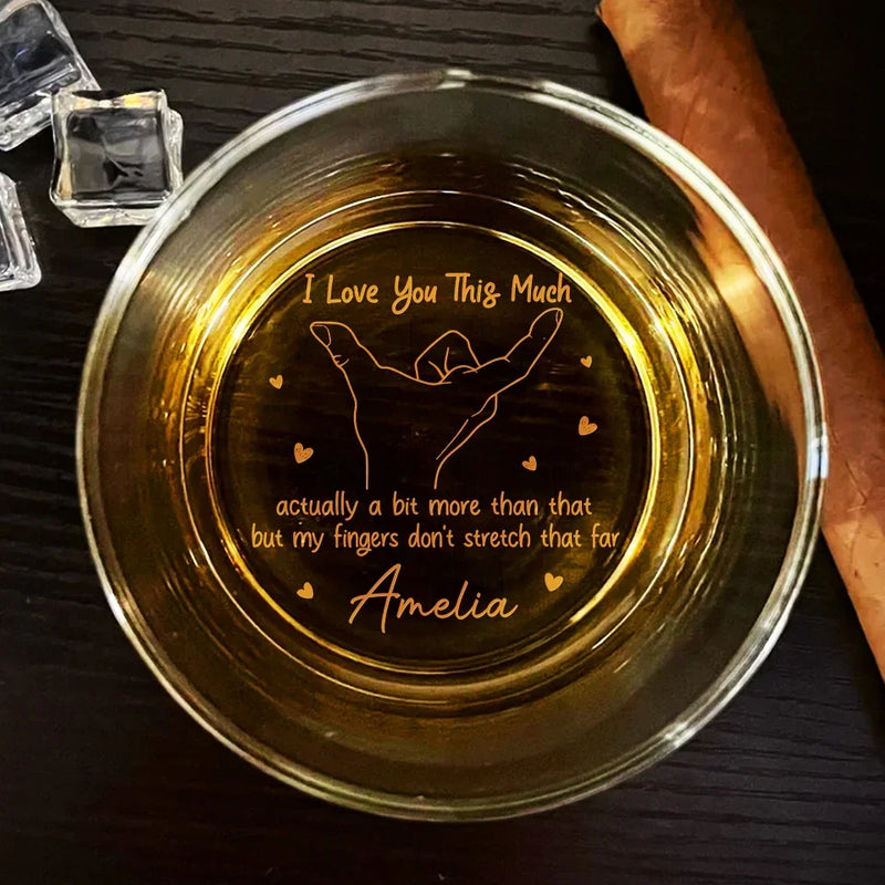 My Love Outgrows Every Boundary - Couple Personalized Custom Whiskey Glass - Gift For Husband Wife, Anniversary