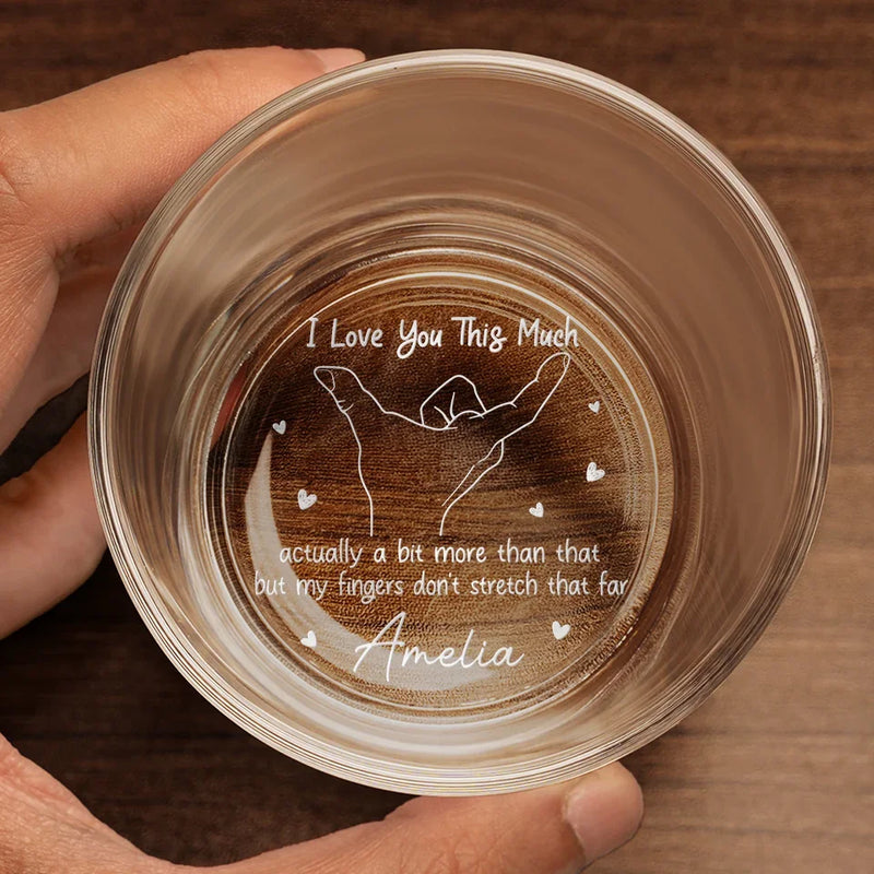 My Love Outgrows Every Boundary - Couple Personalized Custom Whiskey Glass - Gift For Husband Wife, Anniversary