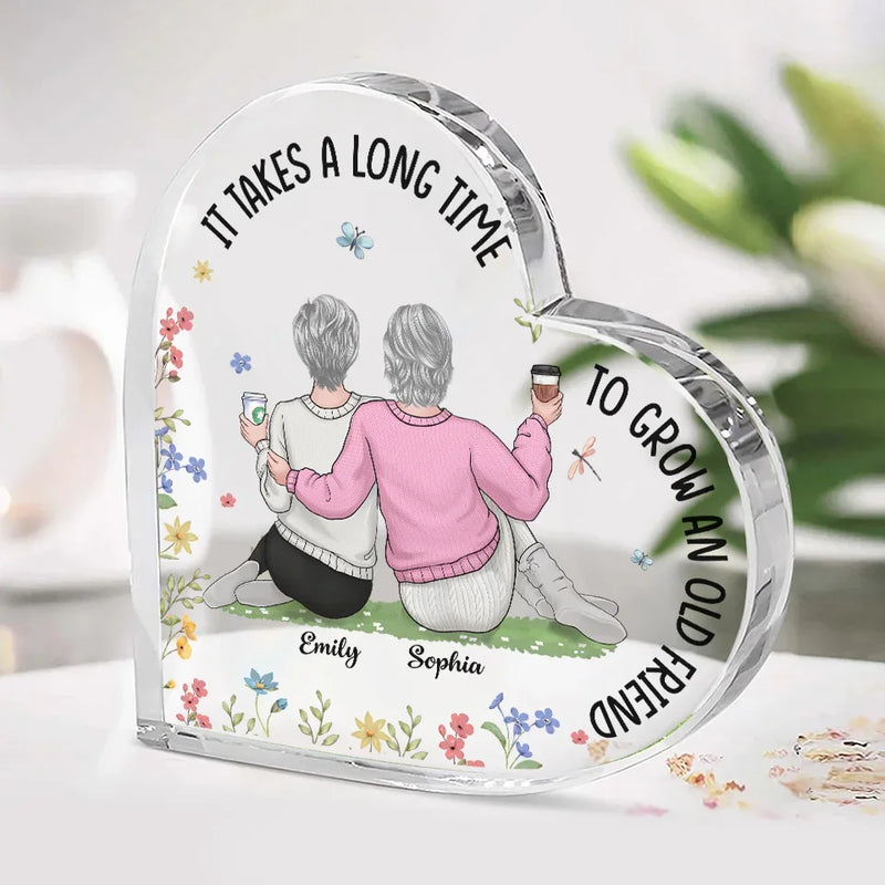 You’re The Family I Chose - Bestie Personalized Custom Heart Shaped Acrylic Plaque - Gift For Best Friends, BFF, Sisters