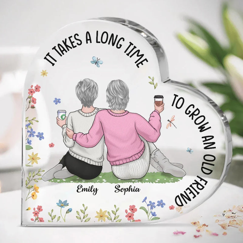 You’re The Family I Chose - Bestie Personalized Custom Heart Shaped Acrylic Plaque - Gift For Best Friends, BFF, Sisters
