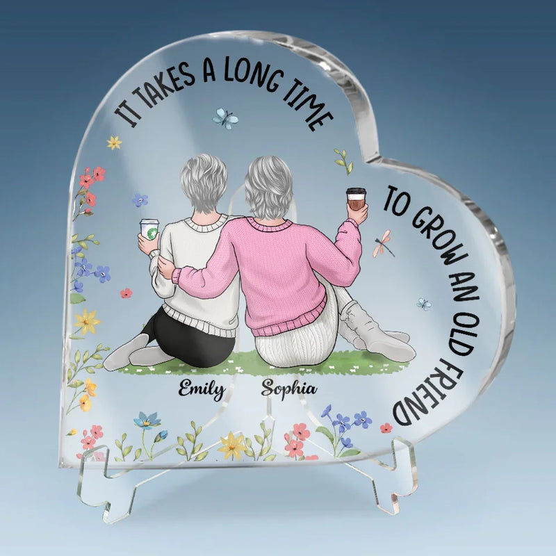 You’re The Family I Chose - Bestie Personalized Custom Heart Shaped Acrylic Plaque - Gift For Best Friends, BFF, Sisters