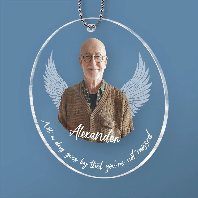 Custom Photo Greatly Loved, Deeply Missed - Memorial Personalized Custom Car Ornament - Acrylic Custom Shaped - Sympathy Gift For Family Members
