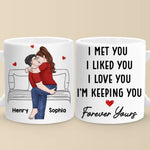 Every Heartbeat Whispers Your Name - Couple Personalized Custom Mug - Gift For Husband Wife, Anniversary