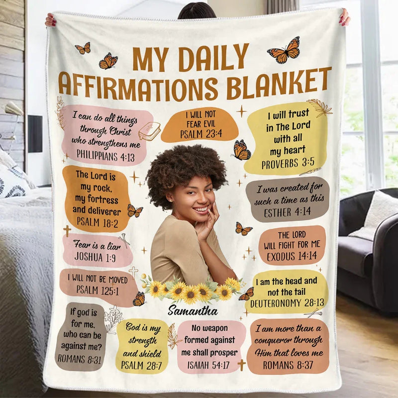 Custom Photo Wrap Yourself In Love Self-Love Affirmations - Friend Personalized Custom Blanket - Gift For Best Friends, Family Members, Coworkers, Yourself